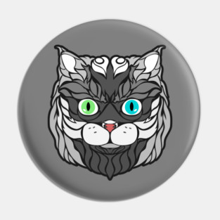 Gray Cat Face Drawing Pin