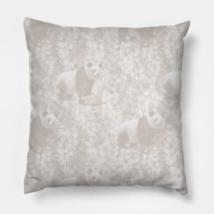 Neutral Bamboo with Panda Pillow