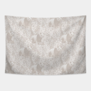 Neutral Bamboo with Panda Tapestry