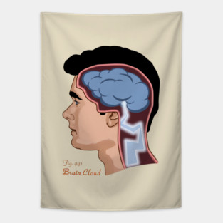 Brain Cloud (Joe Versus the Volcano) Tapestry