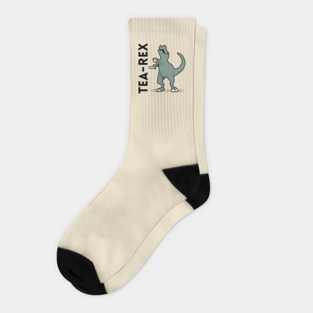 Tea-Rex - Dinosaur Pun Design Socks by Nonstop Shirts