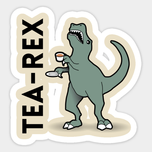 Tea-Rex - Dinosaur Pun Design Sticker by Nonstop Shirts