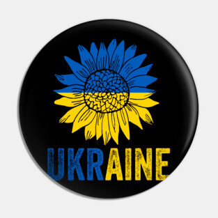 Ukraine Flag Sunflower Vintage  Ukrainian Support Lover Pin