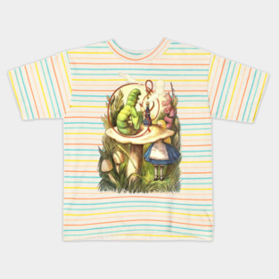 Alice & The Hookah Smoking Caterpillar - Alice In Wonderland Kids T-Shirt