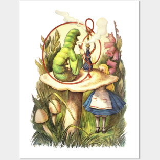 Alice & The Hookah Smoking Caterpillar - Alice In Wonderland Posters and Art