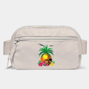Pineapple Tropical Sunset, PalmTree and Flowers Bag