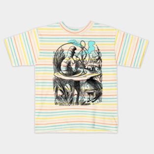 Alice & The Hookah Smoking Caterpillar - Alice In Wonderland Kids T-Shirt