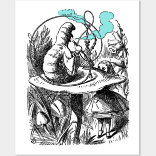 Alice & The Hookah Smoking Caterpillar - Alice In Wonderland Posters and Art