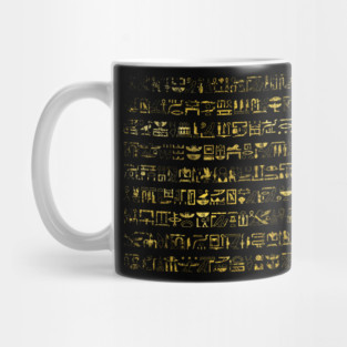Golden Egyptian hieroglyphs Mug