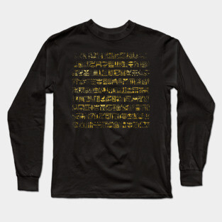 Golden Egyptian hieroglyphs Long Sleeve T-Shirt