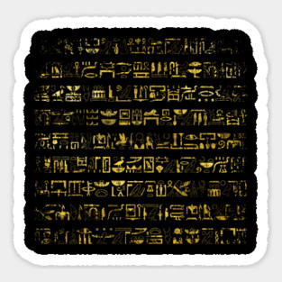 Golden Egyptian hieroglyphs Sticker
