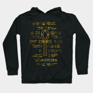 Gold Egyptian Ankh Cross symbol Hoodie