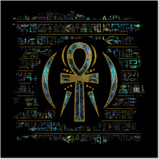 Abalone Shell Egyptian Ankh Cross Posters and Art