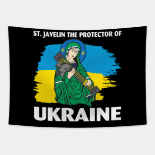 Saint Javelin The Protector of Ukraine Tapestry