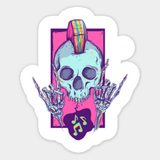 Rock on punk skull Sticker