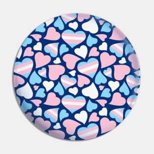 Transgender Pride Hearts Pattern Pin