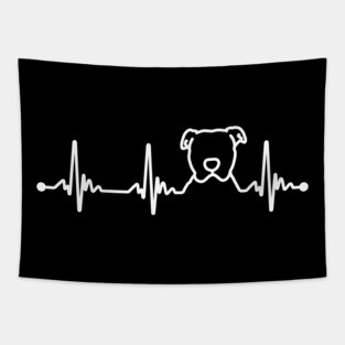 Pitbull Puppy Heartbeat Tapestry