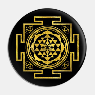 Golden Sri Yantra  / Sri Chakra Pin