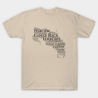Costa Rica Word Cloud T-Shirt