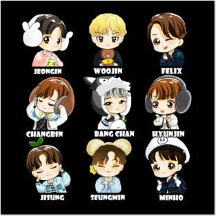 STRAY KIDS CHIBI ALL MEMBERS Posters and Art