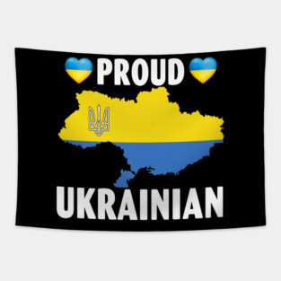 Proud Ukrainian Ukraine Flag Tapestry