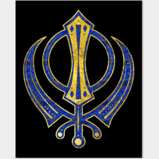 Lapis Lazuli Khanda symbol Posters and Art