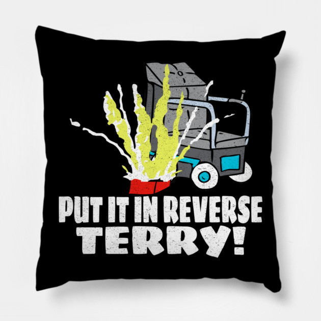 Put It Reverse Terry Pillow by belownormal