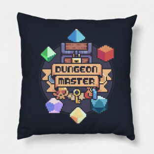 Dungeon Master DM Pixel Art Badge Patch Roleplaying DnD RPG Dice Pillow