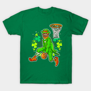 African American Black Leprechaun Basketball St Patrick's Day T-Shirt