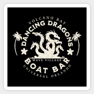 Distressed Dancing Dragons Boat Bar Orlando Florida Water Park Sticker
