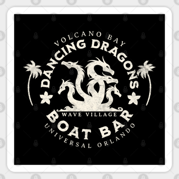 Distressed Dancing Dragons Boat Bar Orlando Florida Water Park Sticker by Joaddo