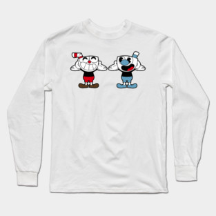 Happy Cuphead and Mugman Long Sleeve T-Shirt