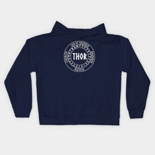 Thor Norse God with Runes God of Thunder Kids Hoodie