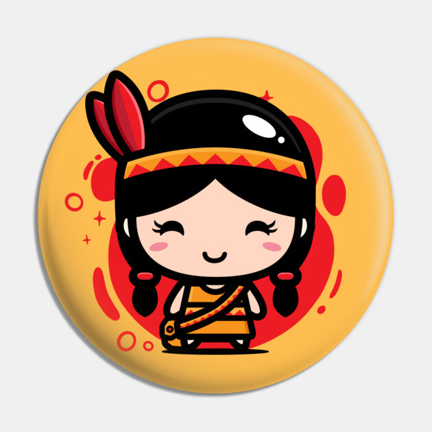 Cute Kawaii Native American Girl // Chibi Style Native American