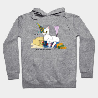 New Years Eve Party Cat Hoodie