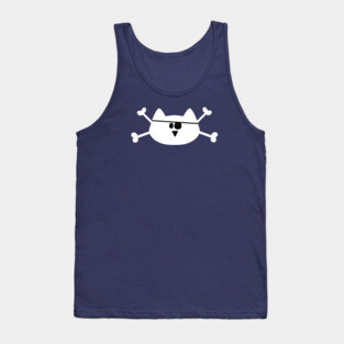 Pirate Cat skull & bones Tank Top