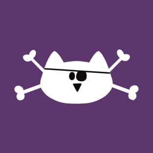 Pirate Cat skull & bones T-Shirt