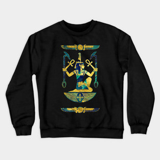 Egyptian  Gold and Blue Marble Ornament Crewneck Sweatshirt