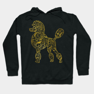 Poodle Dog in  Gold Paisley pattern Hoodie