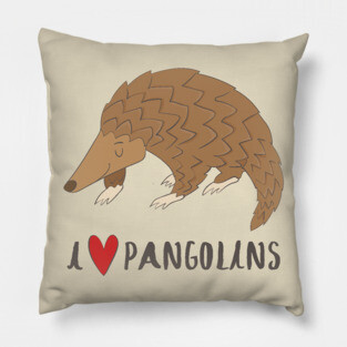 I Love Pangolins Pillow