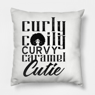 Curly Coily curvy Caramel Cutie Pillow