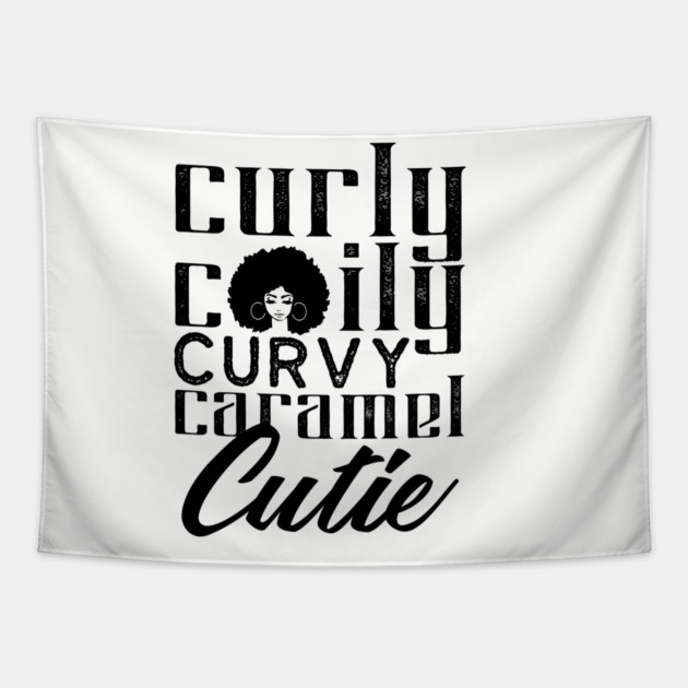 Curly Coily curvy Caramel Cutie Tapestry by UrbanLifeApparel