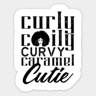 Curly Coily curvy Caramel Cutie Sticker