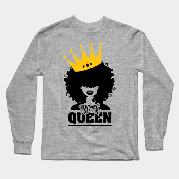 Black Queen, Black Woman, Black Girl Magic Long Sleeve T-Shirt by UrbanLifeApparel