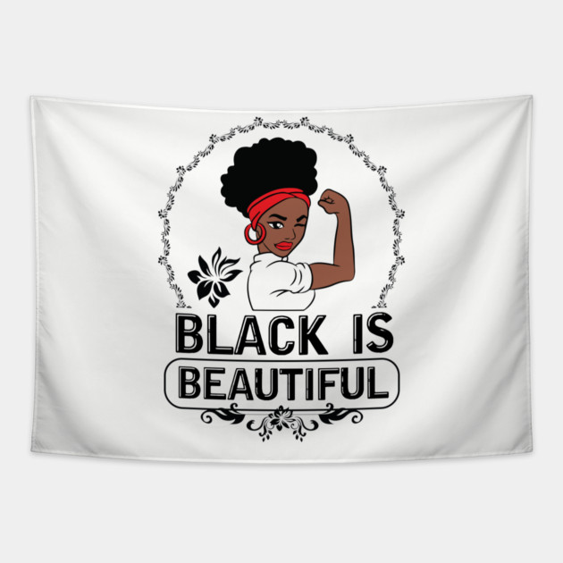 Black is Beautiful, Black Queen, Black Woman, Black Girl Magic Tapestry by UrbanLifeApparel