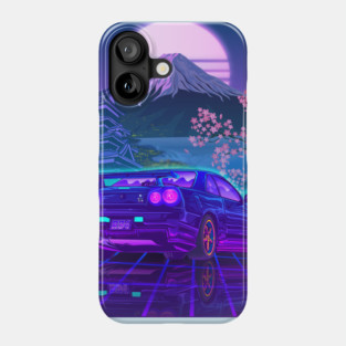 Skyline Gtr R34 Fuji Sakura Vaporwave Phone Case