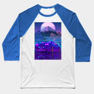 Skyline Gtr R34 Fuji Sakura Vaporwave Baseball T-Shirt