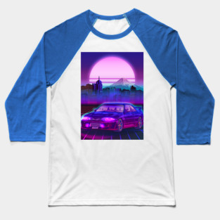 Skyline Gtr R33 cityscapes Fuji Vaporwave Baseball T-Shirt