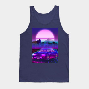 Skyline Gtr R33 cityscapes Fuji Vaporwave Tank Top