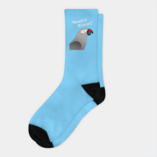 African Grey Parrot Beakie Kisses Socks